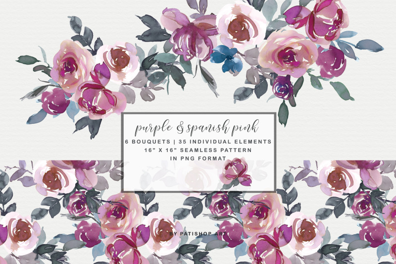purple-amp-spanish-pink-floral-bouquet-clipart-watercolor