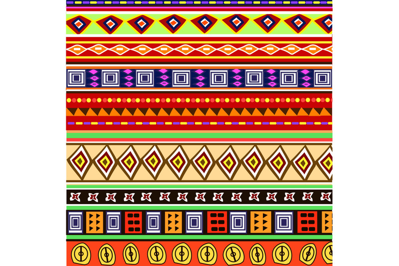 african-and-mexican-aztec-tribal-vector-borders-frame-pattern
