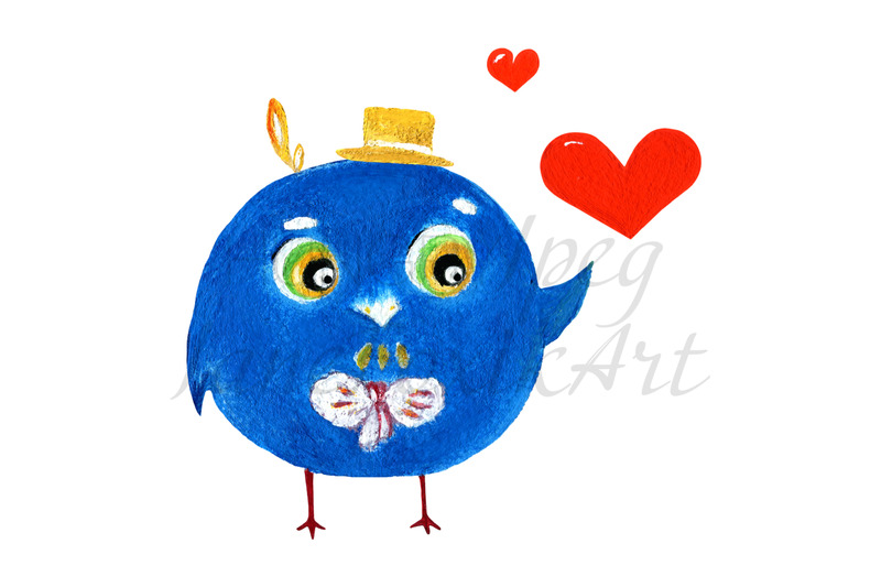 valentine-039-s-day-greeting-card-template-with-funny-bird-illustration