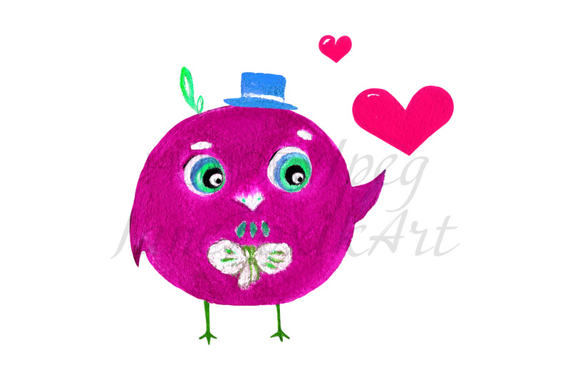 valentine-039-s-day-greeting-card-template-with-funny-bird-illustration