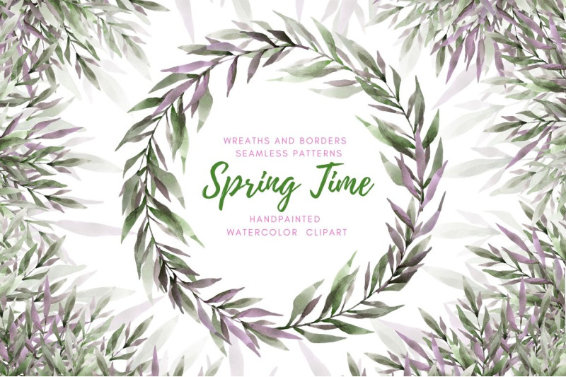 spring-watercolor-set-foliage-frames-wreaths-backgrounds-for-cards