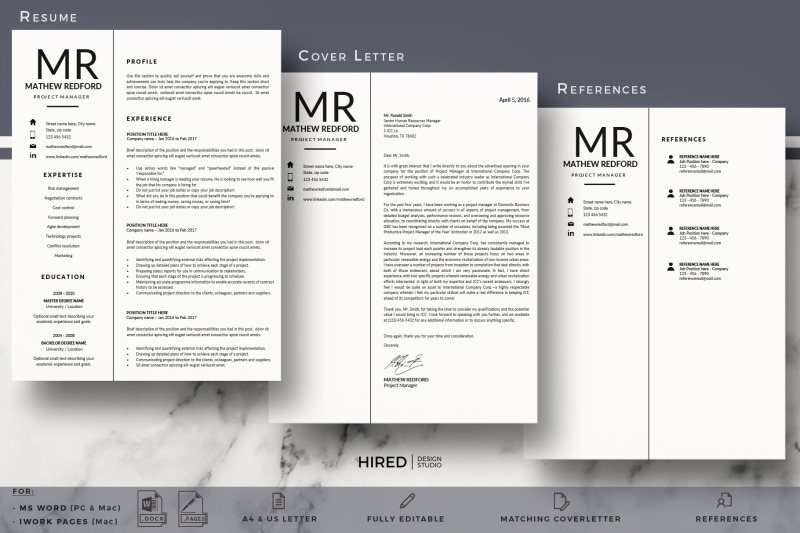 minimalist-resume-cv-for-ms-word-amp-mac-pages-project-manager-resume