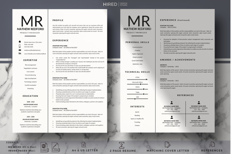 minimalist-resume-cv-for-ms-word-amp-mac-pages-project-manager-resume