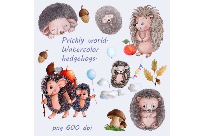 prickly-world-watercolor-hedgehogs