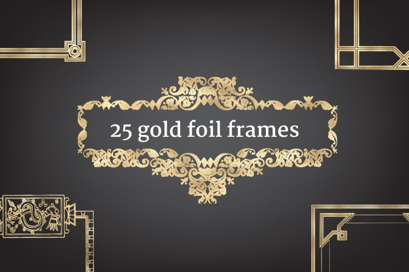 25-gold-foil-frames-clip-arts-elegant-calligraphic-frames