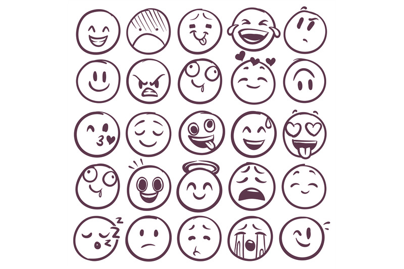 doodle-emoticons-emoji-with-different-expression-of-angry-happy-and