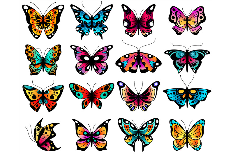 butterfly-colorful-stylized-butterflies-with-openwork-wings-differen