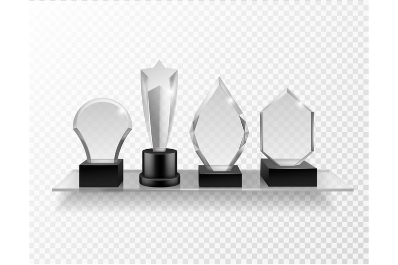 glass-award-on-shelf-realistic-different-champion-prizes-on-glass-she