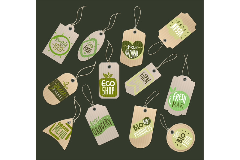 food-store-labels-paper-tags-with-logo-of-healthy-fresh-organic-fruit