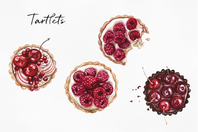 watercolor-food-set-illustrations-sweet-foods-nbsp