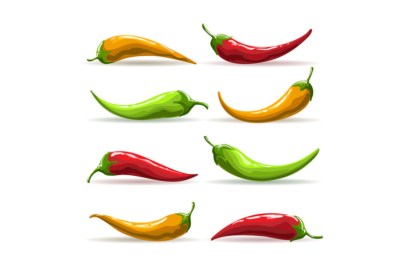 hand-drawn-red-yellow-and-green-chili-pepper-set