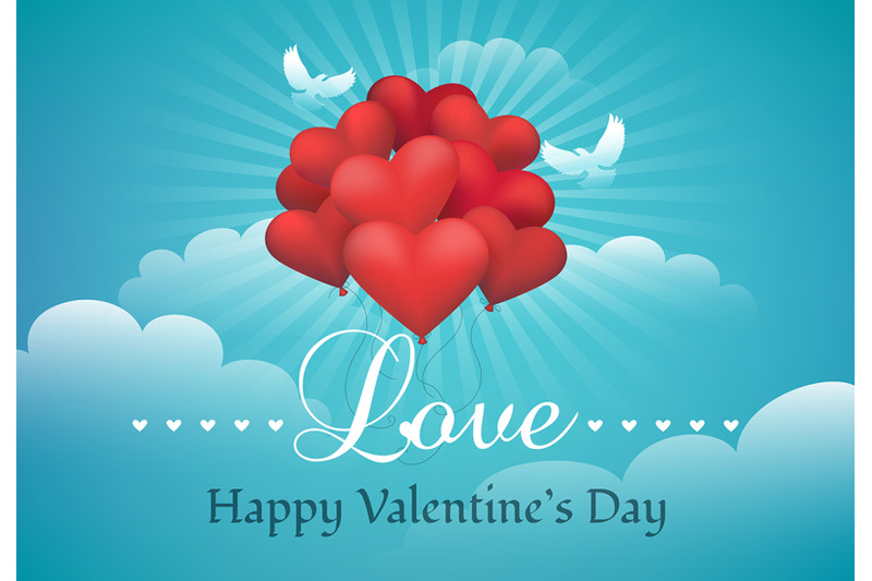 valentines-day-illustration-with-heart-shaped-balloons