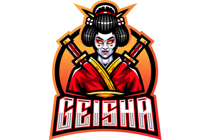 geisha-esport-mascot-logo-design