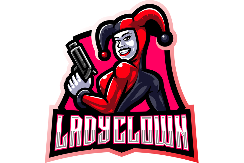 lady-clown-esport-mascot-logo