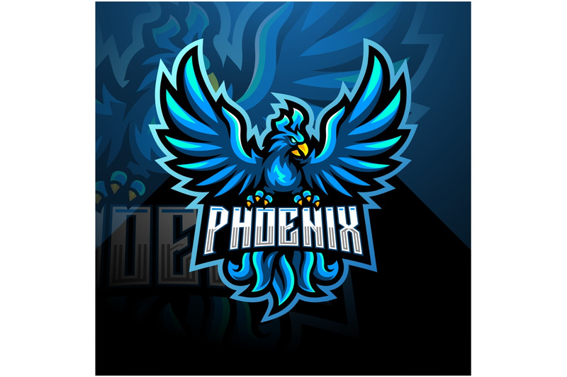 blue-phoenix-esport-mascot-logo-design