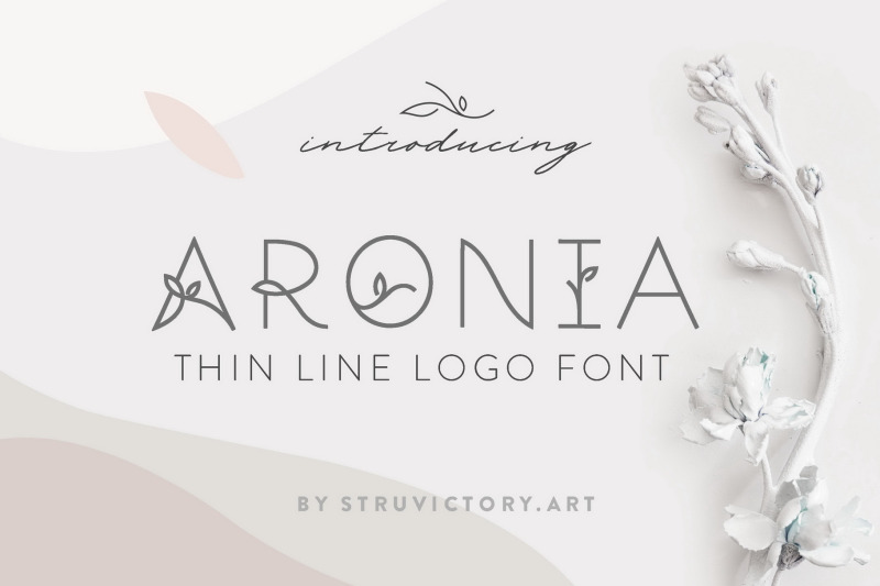 aronia-thin-line-logo-font