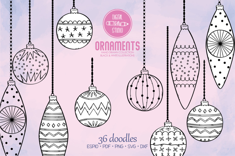 hand-drawn-ornaments-christmas-tree-balls-decorative-holiday