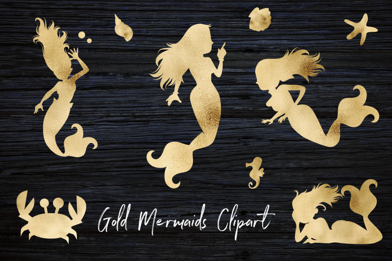 gold-mermaids-clipart