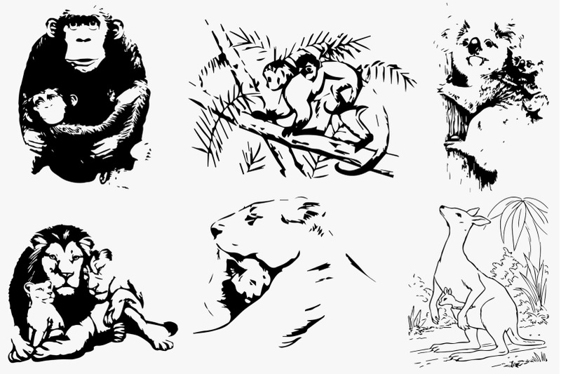 mom-amp-baby-animals-25-illustrations