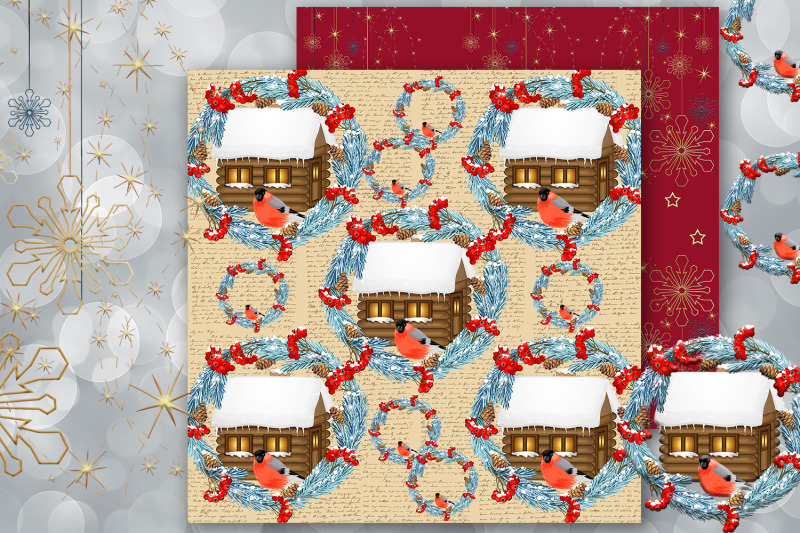 winter-digital-paper-winter-digital-background-snowman-card-snow-di