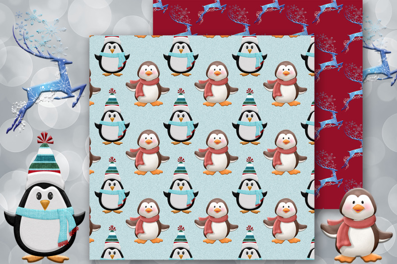 winter-digital-paper-winter-digital-background-snowman-card-snow-di