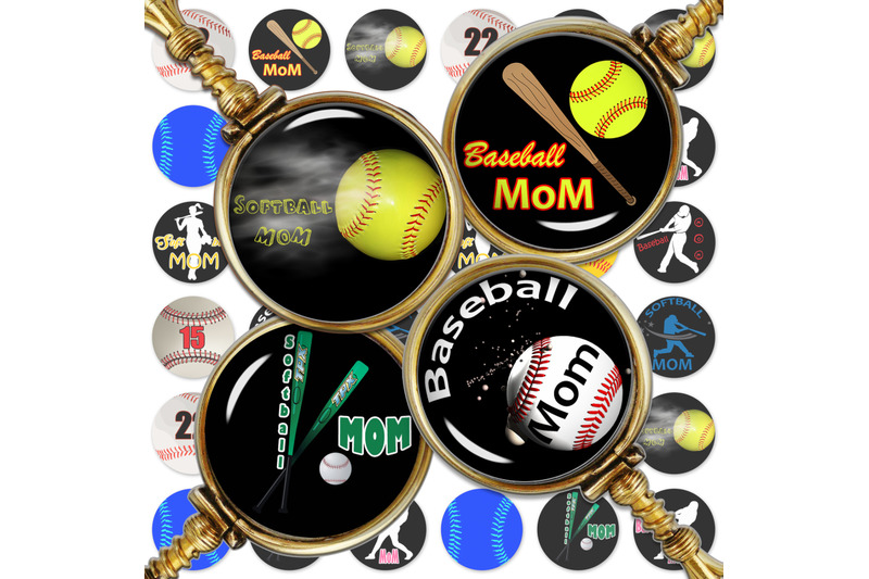 baseball-digital-collage-sheet-baseball-moms