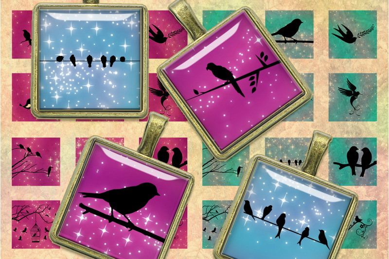 bird-silhouette-pink-birds-blue-birds