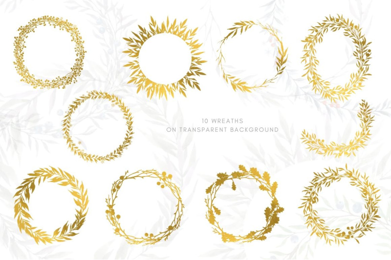 golden-wreaths-of-all-seasons-set-hand-drawn-illustration