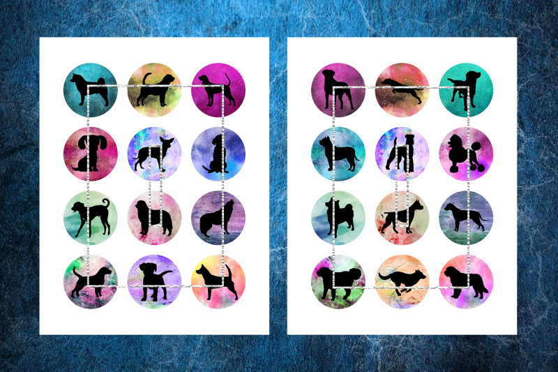 dog-silhouettes-digital-collage-sheet