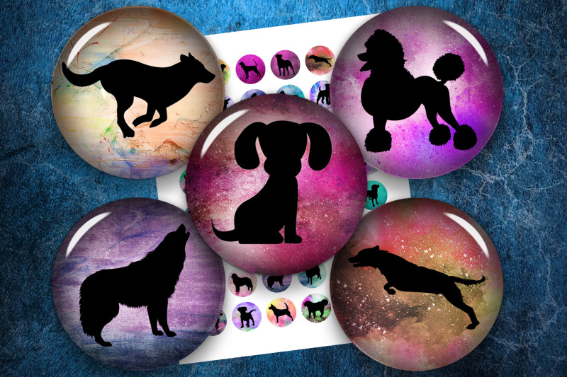 dog-silhouettes-digital-collage-sheet