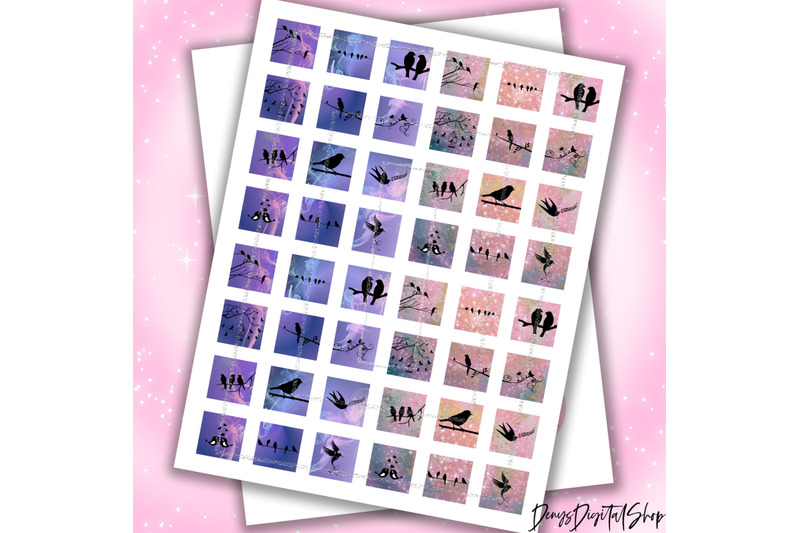 birds-silhouettes-colorful-birds-digital-collage-sheet