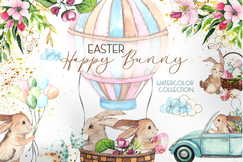 easter-bunny-watercolor-collection