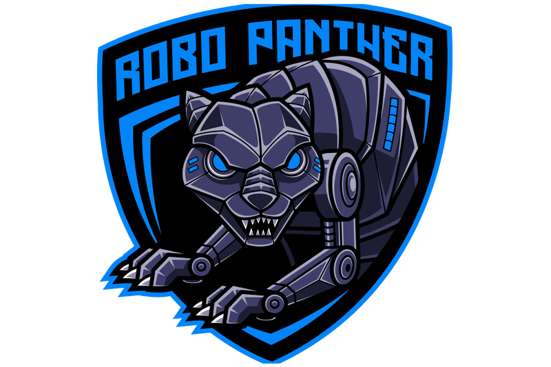 panther-robot-mascot-logo-design