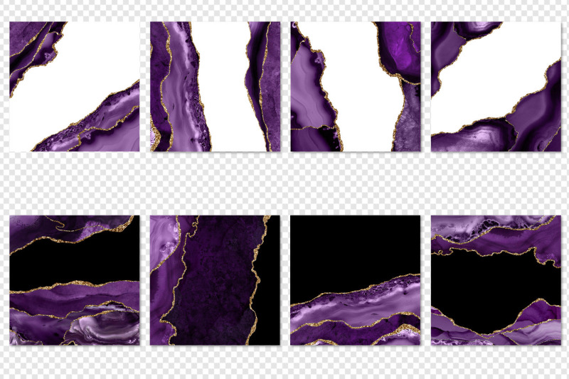 purple-and-gold-agate-border-overlays