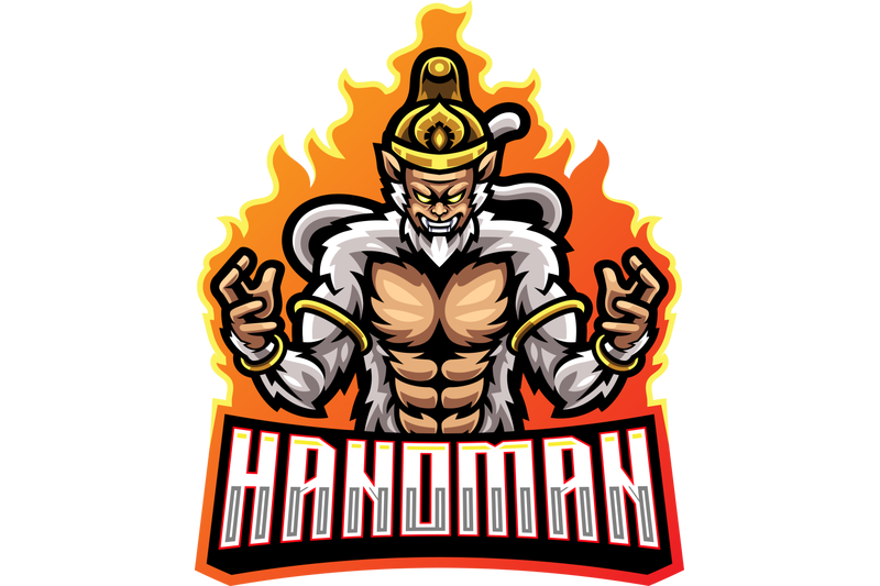 hanoman-esport-mascot-logo-design