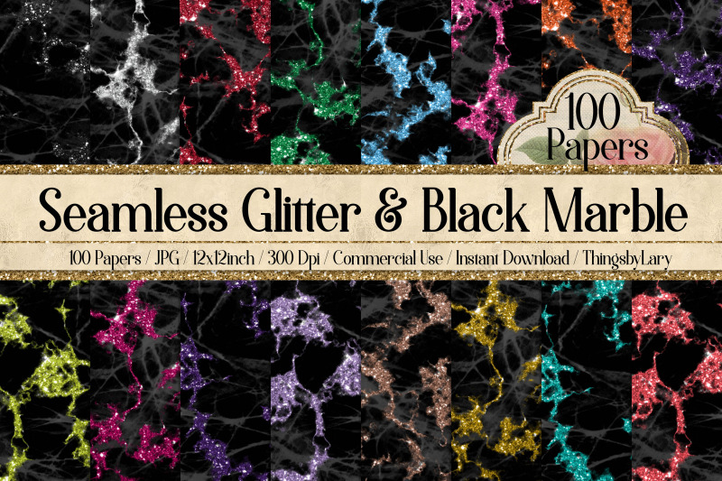 100-seamless-glitter-and-black-marble-texture-digital-papers