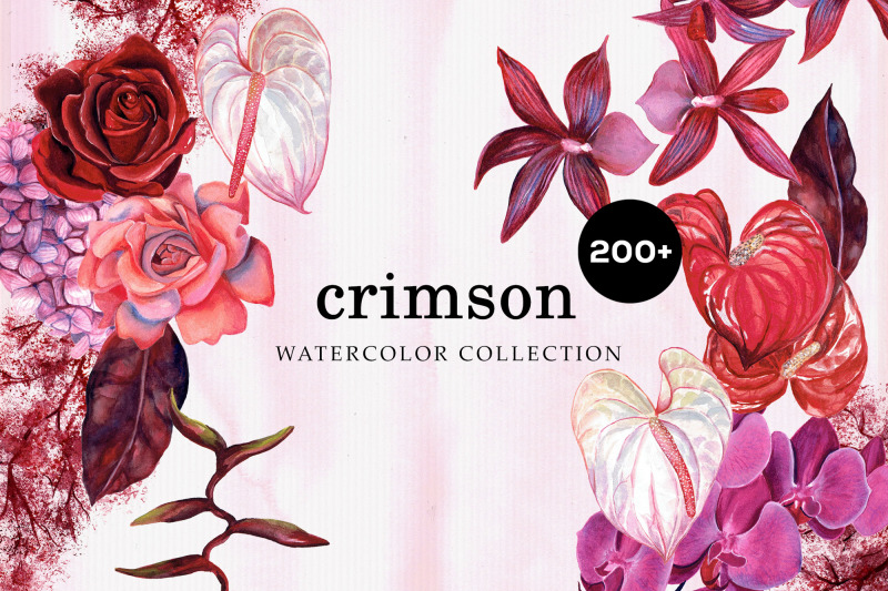 crimson-red-watercolor-collection