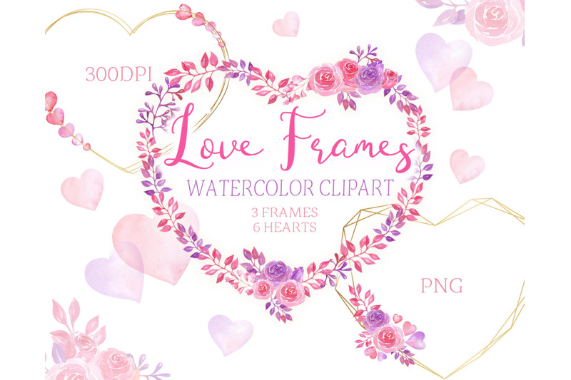 watercolor-frame-wreaths-for-valentine-039-s-day