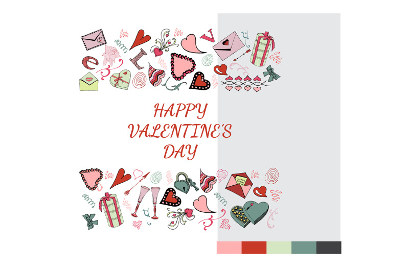 templates-with-hand-drawn-color-elements-of-symbols-of-love