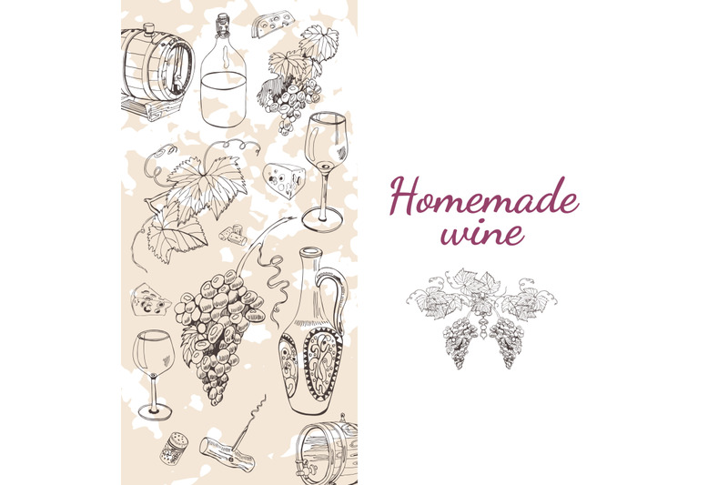 vintage-clipart-of-items-of-wine-product-hand-drawn-sketch