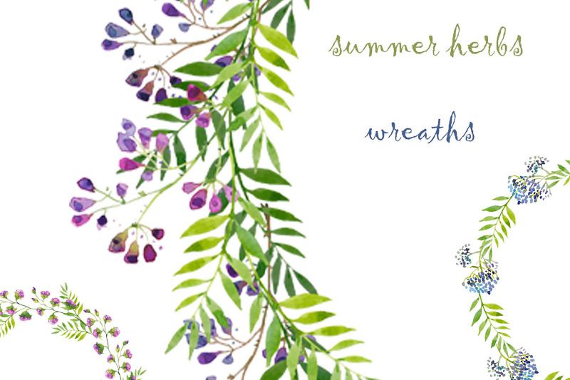 5-watercolor-easter-wreaths-with-summer-flowers-and-herbs