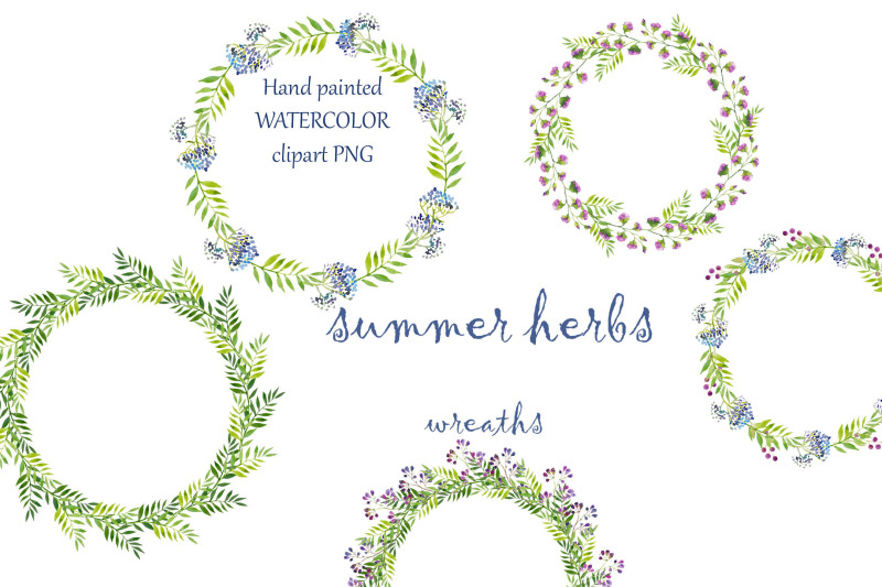 5-watercolor-easter-wreaths-with-summer-flowers-and-herbs