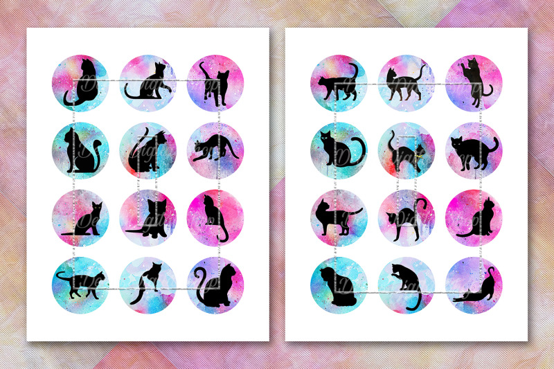 cats-silhouette-digital-collage-sheet