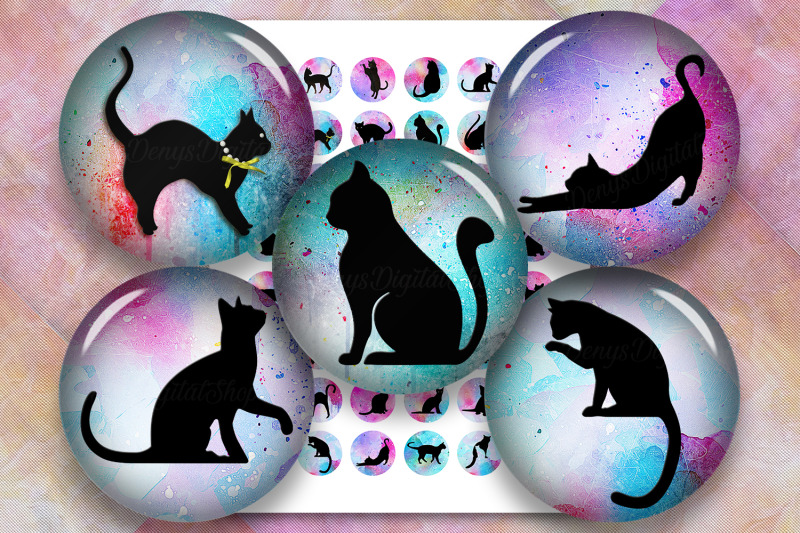cats-silhouette-digital-collage-sheet