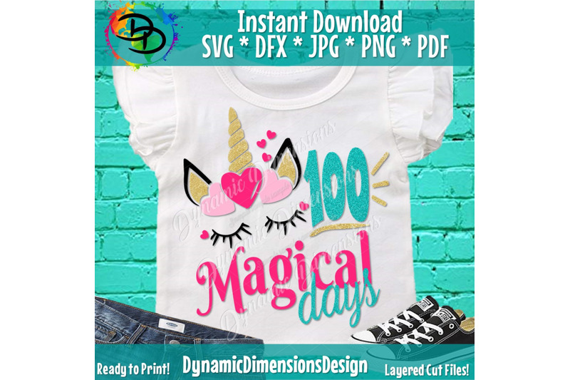 100-magical-days-svg-100th-day-of-school-cut-file-girl-039-s-shirt-desig