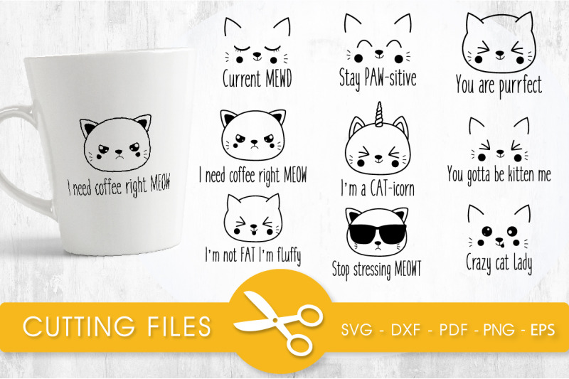 cat-funny-bundle-cutting-files-svg-dxf-pdf-eps-included-cut-file