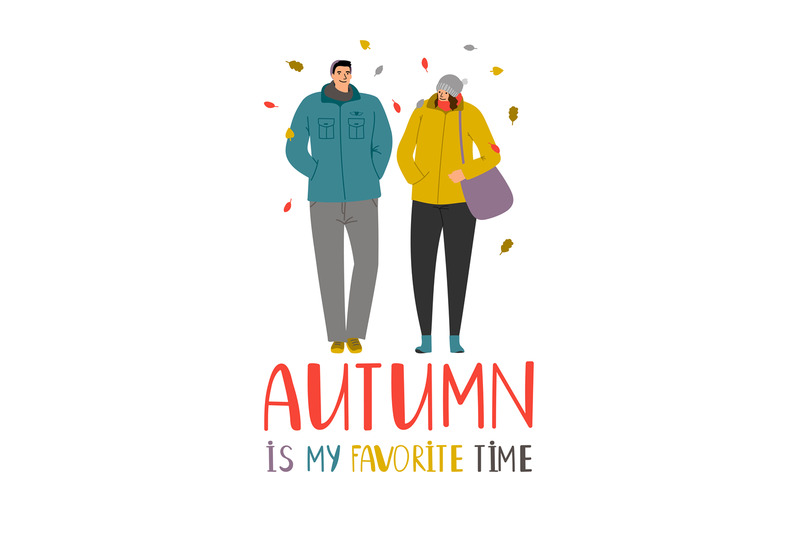 autumn-couple-young-people-in-falling-leaves-vector-illustration-lov