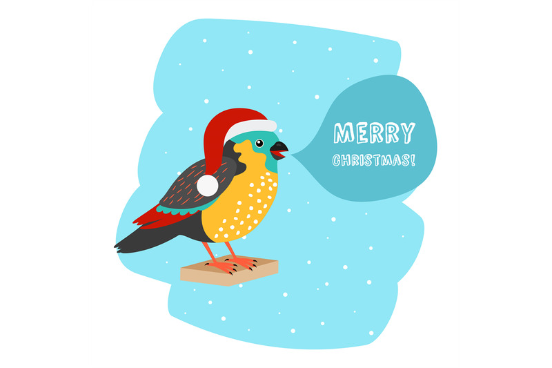 bird-with-santa-hat-christmas-car-template