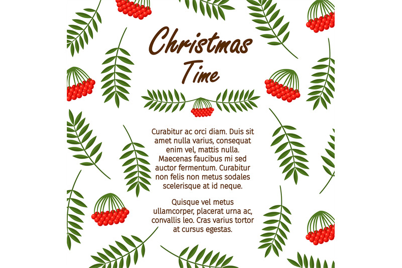 christmas-time-banner-template-with-red-berries