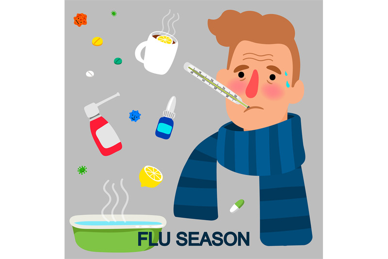 flu-season-cartoon-concept